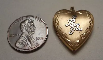 1960s Gold-Filled Heart Shaped Locket  I Love You  In Raised Letters On Front • $49.99