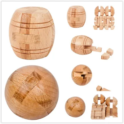 £6.78 • Buy Wooden Intelligence Toy Chinese Brain Teaser Game 3D IQ Puzzle For Kids Adults