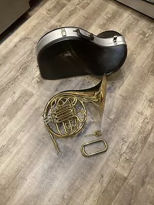 Vintage CG Conn LTD USA Single French Horn W/ Case • $50