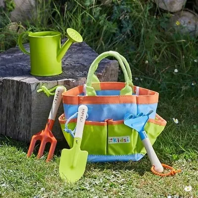 Kids Gardening Tool Kit Set Outdoor Rake Fork Spade Watering Can Bag Children's • £16.99