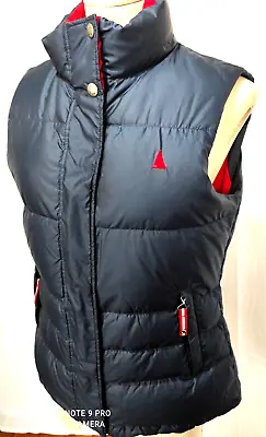 MUSTO Performance Blue Gilet Uk 10 Full Zip 70% Down 30% Feather Puffer Quilted • £22.99