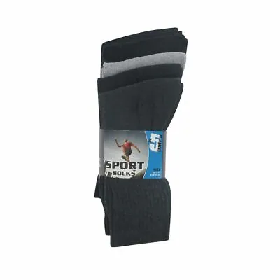 £4.76 • Buy Sport Socks Pack Of 5 UK Foot Size 6-11 Five Pair Pack White Black Adults Mens