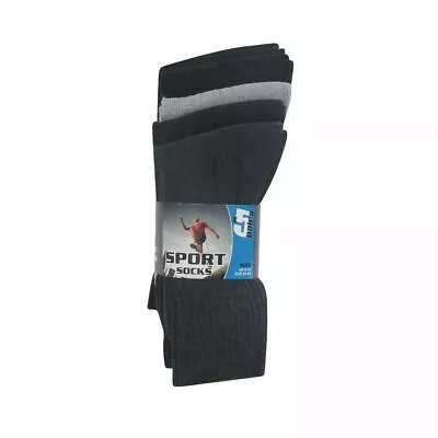 £4.76 • Buy Sport Socks Pack Of 5 UK Foot Size 6-11 Five Pair Pack White Black Adults Mens
