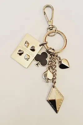 Jimmy Choo Key Chain Bag Charm Silver Queen Of Hearts Poker Themed New • $125