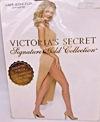 2p Victoria's Secret Sheer Seduction CT Pantyhose -Navy- MEDIUM -Poly-pack • $23.95