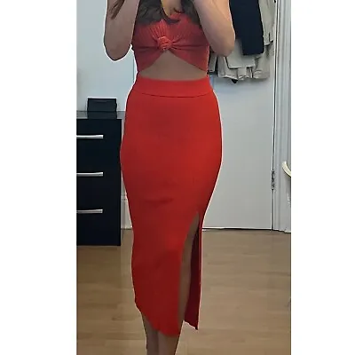 Zara Orange Midi Skirt • £15