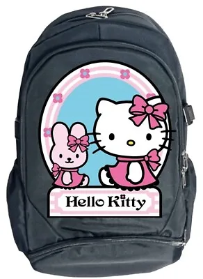 HELLO KITTY Heavy Duty Water Resistant Large Poly Backpack School Bag In Black • $35