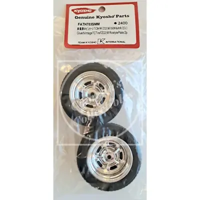 Kyosho Chrome Plated Rostyle Wheels W/ Glued TC Tire (2 Pcs) FATH703SMM • $51.38