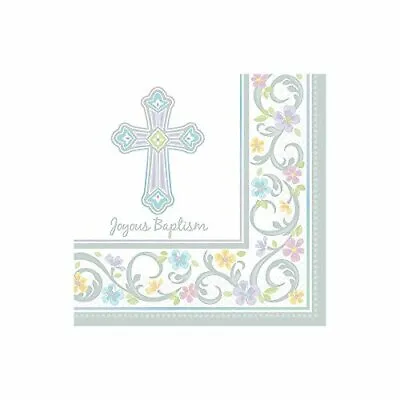 Baptism Christening Party Supplies Joyous Lunch Napkins (Value Pack Of 36) • $15.95