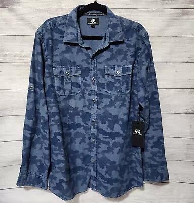 Rock & Republic Button Up Long Sleeve Camo Print Casual Dress Shirt **Men's L** • $18.94