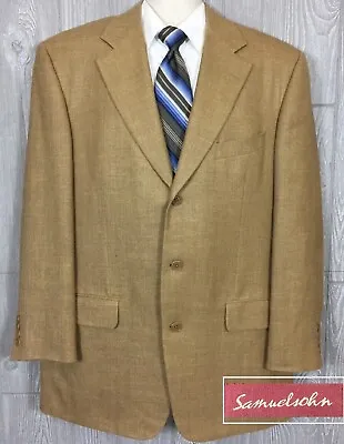 Bespoke Samuelsohn Mens Brown Silk Linen Cotton Mohair Blazer 42 Long (t10) • $75