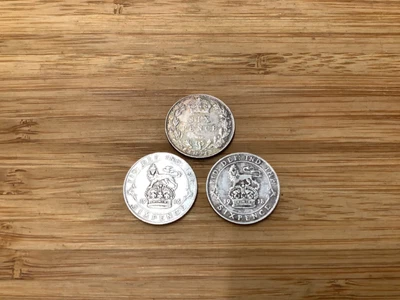 £1 • Buy Three UK Silver Sixpences 