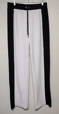 $50 • Buy Joseph Ribkoff Drawstring Side Stripe Color Block Knit Wide Leg Pants