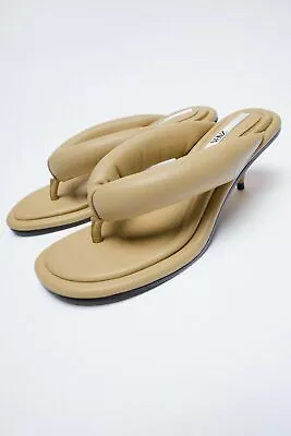 $89.99 • Buy Zara Unique Soft Thong Padded Straps Insole Sandals Caramel Size 37 Sold Out