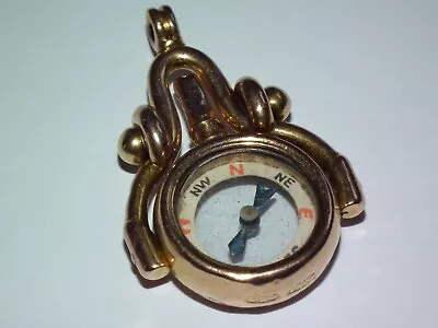 Scarce C1880 Solid 750 18ct Gold Compass Set Swivel Pocket Watch Key Fob 12.3g • £595