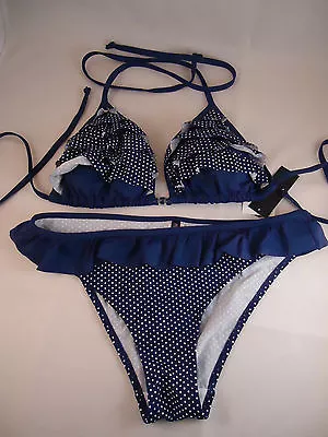NWT Marie Meili Bridget Frilled 2pc Bikini Top & Bottoms Size Large • £10