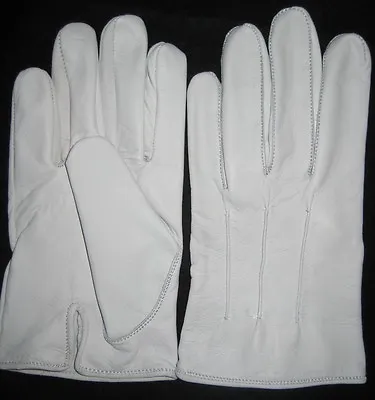 Men's Dress Gloves In White Kidskin Leather • $21.99