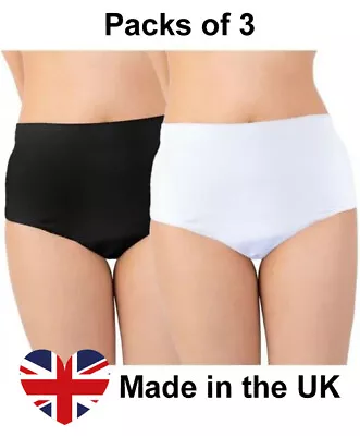 £27.49 • Buy Ladies Cotton Incontinence Brief Pants Knickers With Pad, PACK OF 3, Sizes 8-30