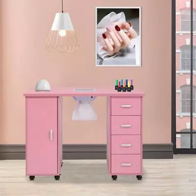 Manicure Table Nail Table Station Nail Beauty Manicure Desk For Nail Tech Pink • $179.99