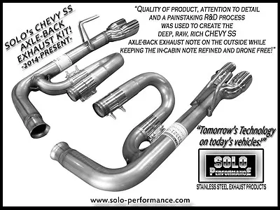 Solo Performance Axle Back Exhaust For Chevrolet SS Raw American Muscle • $573.17