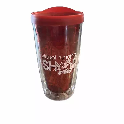 Run Disney Tumbler Cup 16 Oz Virtual Running Shorts ChEar Squad Red Mug FS • $24