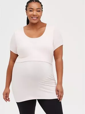 Torrid  Pregnancy Maternity Nursing Top Super Soft Pink Plus Size 0x • $12.99