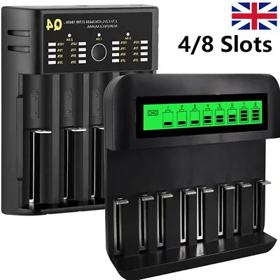 4/8 Slots Fast Battery Charger For AA AAA Ni-MH Rechargeable Batteries Universal • £10.99