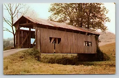 Covered Bridge Over Clear Fork Creek Monroe County Ohio Vintage Postcard A61 • $5.95