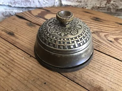 Antique Cast Brass Bell Windup Mechanical Ornate 1800s  • $110