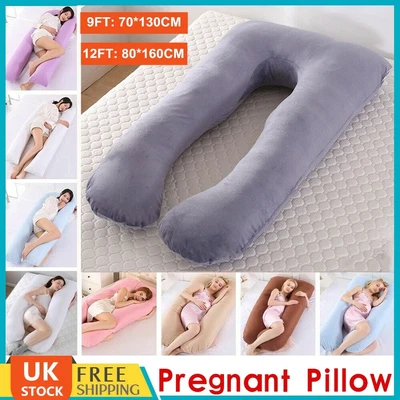 £14.99 • Buy 9ft / 12ft Comfort Pregnancy U Pillow & Case - Full Total Body Maternity Support