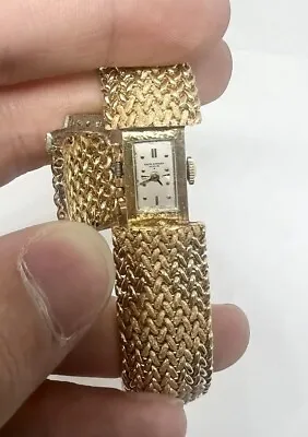 Vintage Baume & Mercier 14K Yellow Gold + Diamond Band/Watch 6.5” MSRP $6000 • $2950