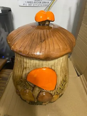 Vintage Large 12  Arnel’s Mushroom Ceramic Cookie Jar - Signed By Silvia 1979 • $39.99