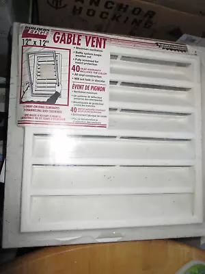 Builders Edge 12 X12  White Gable Vent By Builders Edge Inc NEW SEALED • $29.99