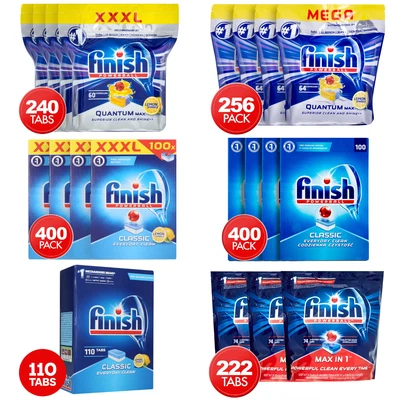 $30 • Buy Finish Powerball Quantum Max Dishwashing Tablets Classic Lemon Sparkle Clean