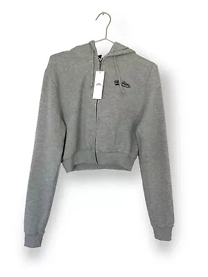 Urban Outfitters Iets Frans Crop Full Zip Hoodie Grey Size S • £39