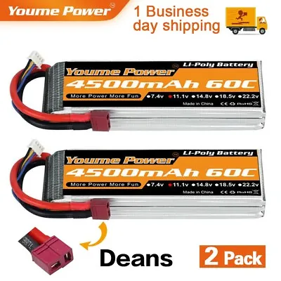 2Pack 4500mAh 3S 11.1V 60C LiPo Battery Deans For RC Car Quad Drone Helicopter • $39.99