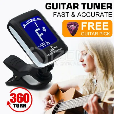 $24.98 • Buy Chromatic Guitar Tuner Violin Ukulele Bass LCD Electronic Digital Clip On AU