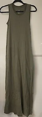 VOLCOM Women’s SHE SHELL Stretch Jersey Maxi DRESS Sz XS Olive Green • $16