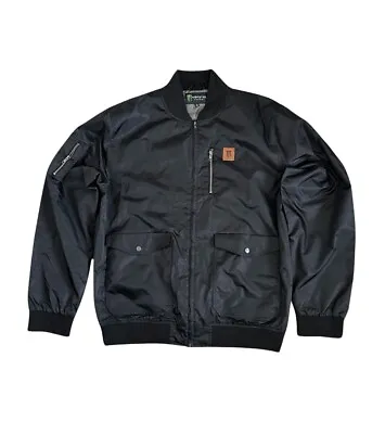 Monster Energy Jacket Logo Black Full Zip Pockets Windbreaker Men’s Size 2XL • $79.99