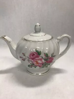 10095 Japan Ceramic Teapot  Flowered Lid Vintage Coffee Dining Serving Gold Trim • $14.99