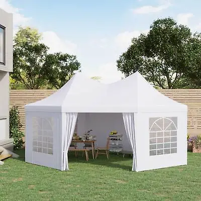 6.8x5M Octagonal Party Tent Gazebo Heavy Duty Wedding Marquee Garden Pagoda Tent • £299.99