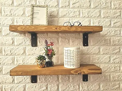 Rustic Wooden Shelf  L Shape Brackets -Various Sizes-Handmade Shelves • £35.99