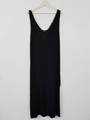 LA PERLA Womens Size 16 Or US 12 Black Embroidered Maxi Nightie / Night Dress • $224.74