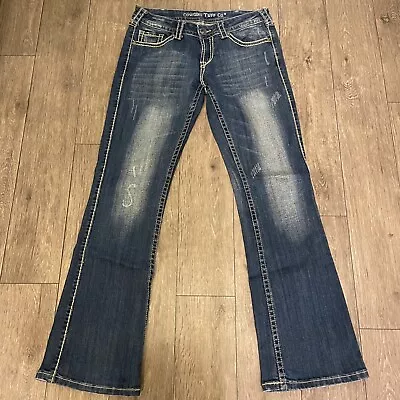 Cowgirl Tuff Co. Jeans Womens 27 X 31 Never Give Up Bootcut Med Wash Denim • $27.99