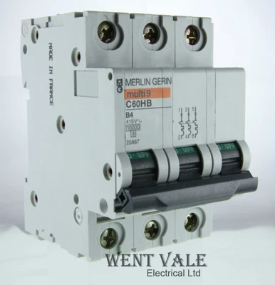 £28.55 • Buy Merlin Gerin Multi 9 - 25867 - C60HB304 - 4a Type B Triple Pole MCB Used