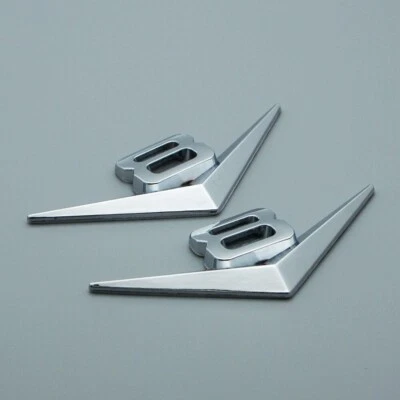 $6.88 • Buy 2x Silver Chrome V8 Metal Side Wing Emblem Sport Turbo Engine Rear Trunk Badge