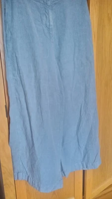 £43 • Buy OSKA Steel Blue Linen Wide Leg Trousers - 3