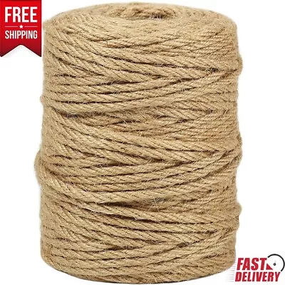 4mm Thick Jute Twine String 165 Feet Natural Jute Garden Rope For Gardening • £11.85