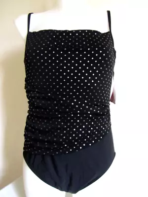 NWT Magicsuit By Miraclesuit Size 14 Stud Muffin Stevie Black One Piece Swimsuit • $50