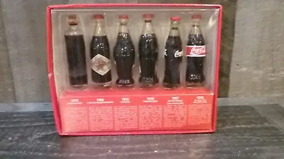 Evolution Of The Coca-cola Contour Bottle Vintage Mini Coke Display Set Of 6 New • $17.99